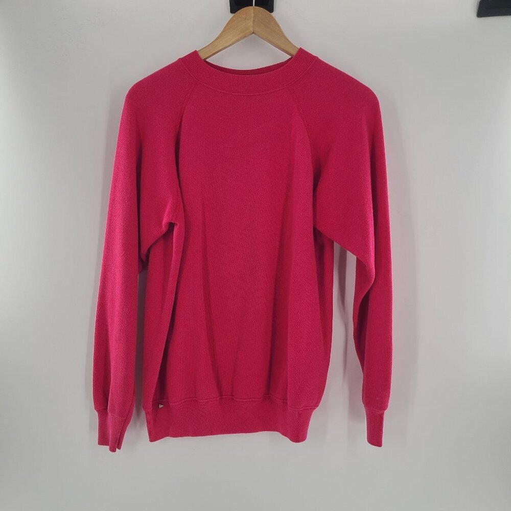 Hanes Her‎ Way Raglan Sweatshirt Womens Pink L  Made in USA Vintage 90s